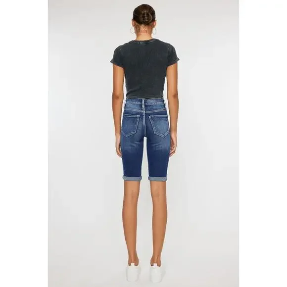 Kan Can High Rise Cuff Bermuda Jeans - KC6312M - Size 11/29 - Picture 6 of 10